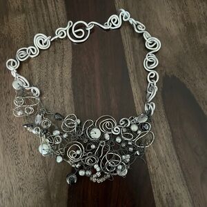 Artistic Silver Wire Necklace